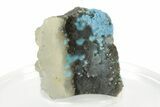 Vibrant Blue Cyanotrichite with Cubic Fluorite - China #238793-1